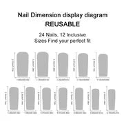24pcs Rainbow Christmas Press-On Nails with Colorful Gradient, Featuring Reindeer and Snowflake Pattern Design — view 5