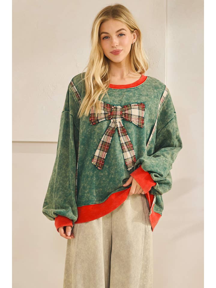 The Merry Mineral-Wash Bow Pullover — view 4