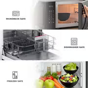 4pcs Plastic Bowl Set Is Shatterproof and Durable, Suitable for Microwave and Dishwasher, Features an Oval — view 6