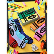 8 Pairs of Crayon-colored Striped Long Socks, Fashionable and Innovative, -friendly, Soft and Tight-fitting — view 5