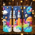 1pc 20oz Colorful Space Rocket Astronaut Planet Universe Stainless Steel Insulated Tumblers Coffee Office Travel — view 1