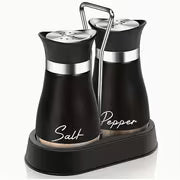 Stand 3pcs Set 2 Jars Salt And Pepper Shakers. Seasoning Shaker Salt Shaker Pepper Shaker Can Be Used for — view 1