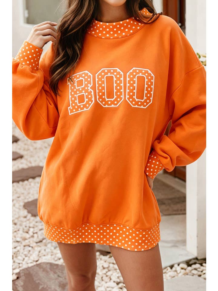 F/W26 Polka Dot Contrast Holiday Mock Neck Sweatshirt |S-4X