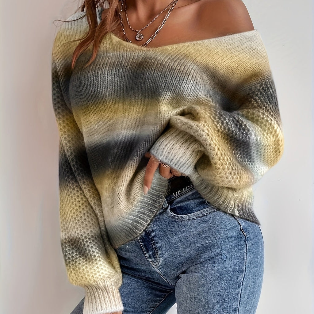 V-Neck Sweater • Random Gradient Color