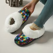 [Cozy Butterfly Slippers] Slippers 1pair, Colorful Butterfly - Patterned Slippers Cozy Slip-On Slippers - Soft — view 4