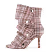 Women'S Faux Knee-High Stiletto Party Boots With, Detachable Fold-Over Cuff, Stud Details, And Back Zipper — view 8