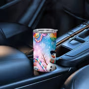 1pc 20Oz Winter Snowman And Colorful Candy Pattern Stainless Steel Insulated Tumbler Coffee Office Travel Mug — view 5