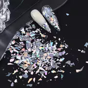 3D Holographic Iridescent Nail Art Glitter Sequins Sparkly Laser Irregular Flakes Manicure Decorations Nails — view 5