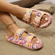 Colorful Heart-Patterned EVA for Women - Featuring a Non-Slip Design, Thick Soles, Open-Toe Style, And Comfort — view 1