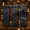 1pc 20oz Abstract Black Hole Spiral Space Pattern Stainless Steel Insulated Travel Tumbler with Lid, Leakproof — view 1