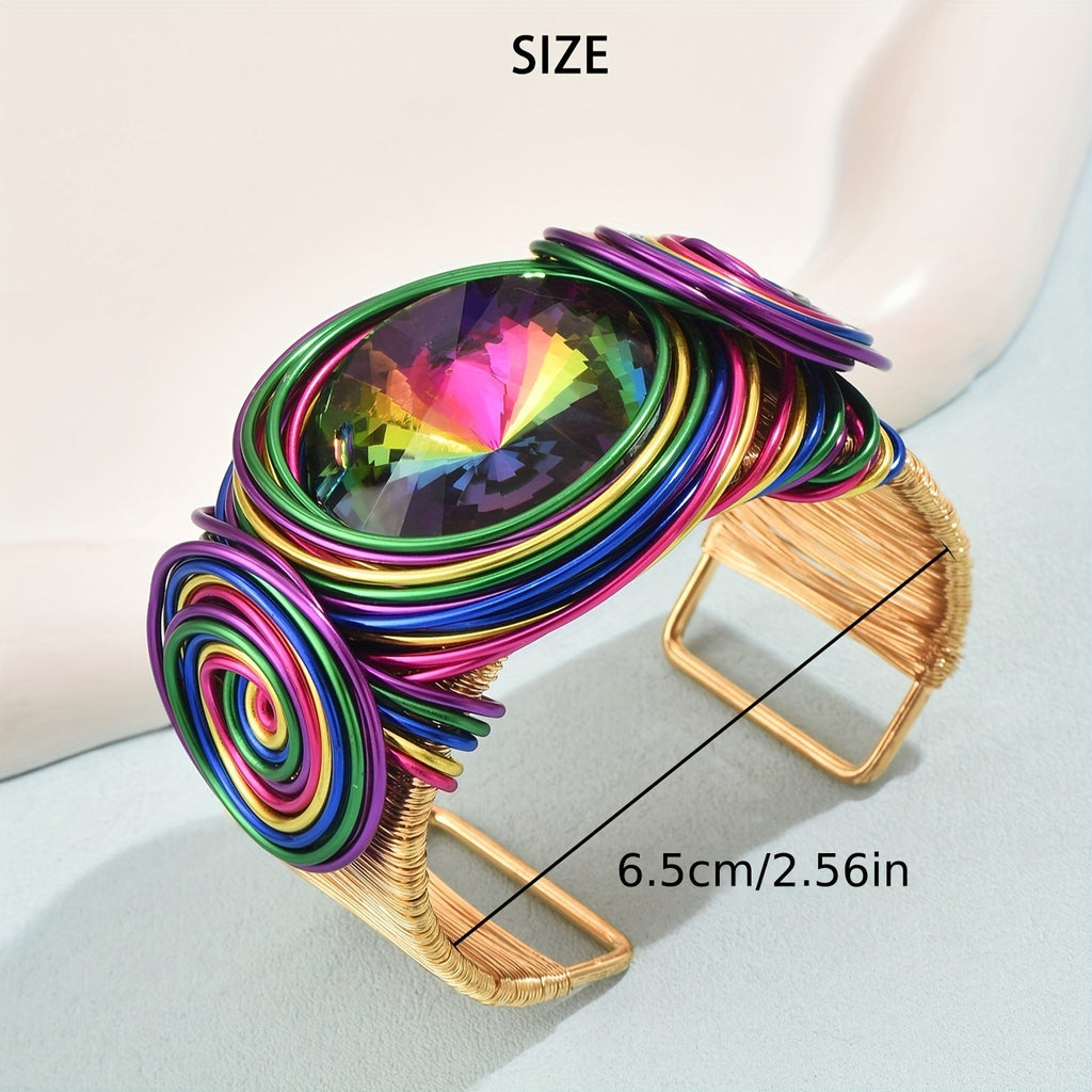 Exquisitely Crafted Bohemian Handmade Open Bangle Bracelet