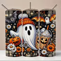 1pc 20oz Christmas Pumpkin Themed Pattern Tumbler with Lid and Straw, Stainless Steel Insulated Hot and Cold — view 1