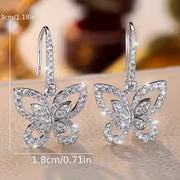 Super Sparkly Dynamic Butterfly Earrings, Vintage-Style Fashionable Stud Earrings, Ear Hook Jewelry — view 4