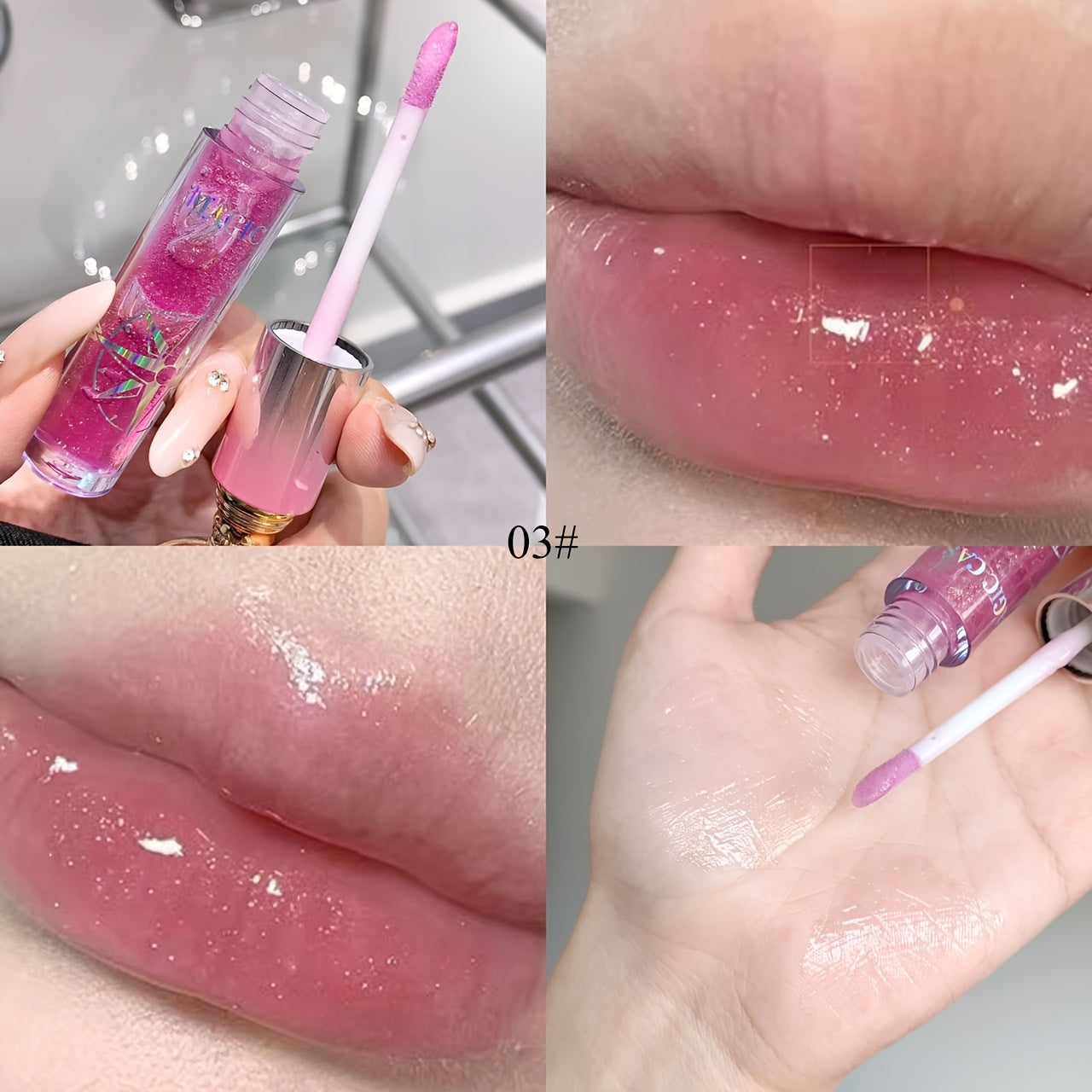 Magic Castle Lip Gloss - Long-Lasting, Hydrating, and Non-Staining Glass Lipstick with Earth Design, Glossy Finish, All Skin Tones, Beauty Essentials