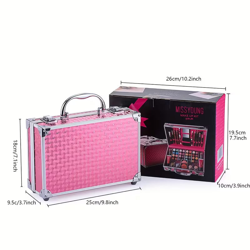 56pcs Professional Makeup Set | Includes Eyeshadows, Lipsticks, Blushes, Lip Glosses, Eyebrow Pencils, Glitter — view 9