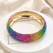 3pcs Women's Bracelet Set, Fashion High-end Metal Inlaid Rhinestone Large and Small Bracelets Suitable for Daily — view 4