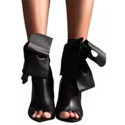 Elegant Peep-Toe Stiletto Boots with Bow Accent And Side Zipper, Women'S Size 35-45, Women Shoes — view 4