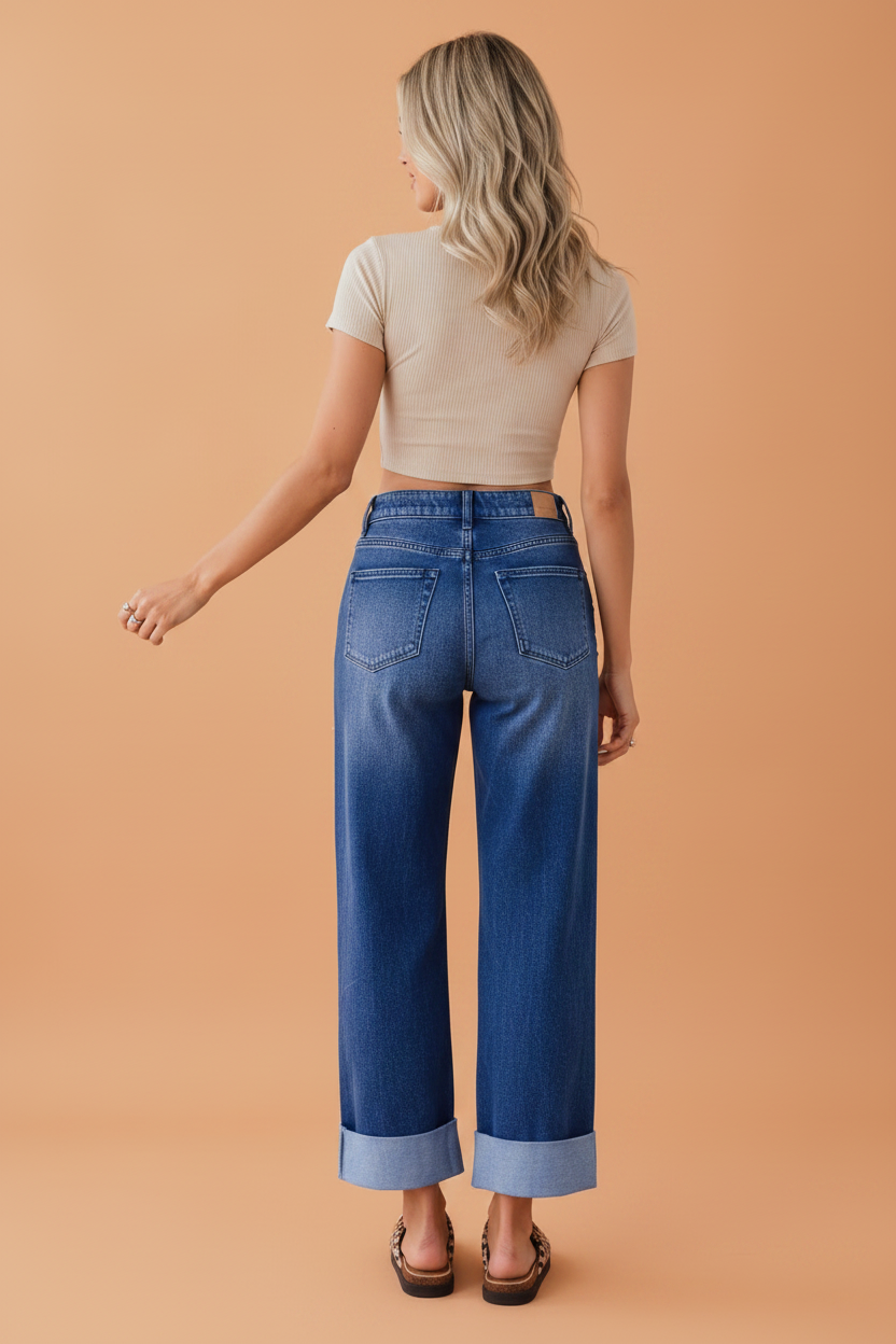 The Slow Blink | Studded Side-Seam Straight-Leg Denim Jeans — view 2 of 4