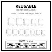 48pcs of European and American Shiny Fashionable Mid to Long European Square Nail Patches • with Sparkling Full — view 5