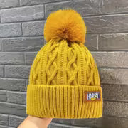 5 Women'S Winter Beanie Hats with Fluffy Pom-Poms - Thick And Warm Elastic Hats Suitable for Cold Weather — view 4