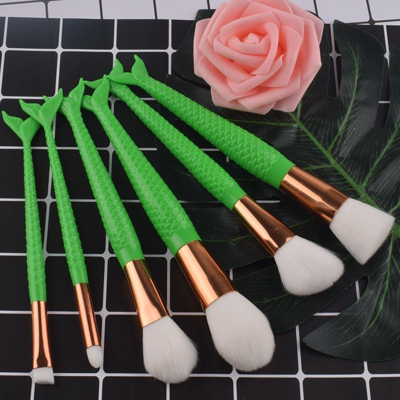 New Gradient Mermaid Makeup 6-10pcs Blush And Eyeshadow Brush Set Beauty Tools