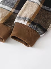 2pcs Autumn And Winter Boys' Fashion Set: Hooded Plaid Shirt + Jogger Pants, Trendy Casual Outdoor Sportswear — view 5