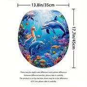 2D Flat, 4pcs Bathroom Decoration Set, Ocean Themed 2D FLAT Shower Curtain and Non-Slip Bath Mats Toilet Lid — view 9
