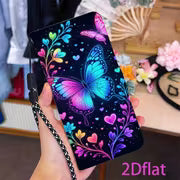 Phone Case - [2Dflat] Colorful Butterfly Pattern Wallet Phone Case Magnetic Flip Cover Suitable for Samsung for — view 1
