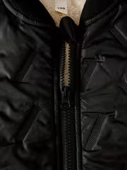 Boys' Autumn/Winter New Arrival Classic Simple Black Zipper Padded-Lined Thickened Warm Top, Fashionable Casual — view 4