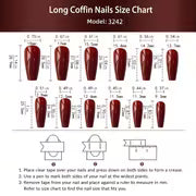24 Pcs Glossy Long Coffin Press On Nails Gradient Pinkish And White French Style False Nails Glitter Reusable — view 5