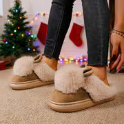 New Autumn/Winter Single-Ball Rabbit Ear Design Warm Slippers for Men And Women - Couple'S Home Shoes with Thick — view 3