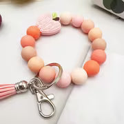 New Cartoon Apple Keychain, Creative Handmade Beaded Pendant Bracelet for Women, Unique Bag Accessory — view 8