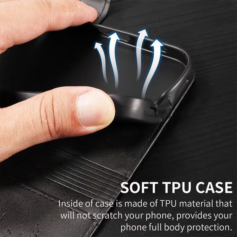 The Closing Argument | Samsung Galaxy A17, M07 & M17 Flip Wallet Case with Magnetic Buckle, Three Card Slots & Stand