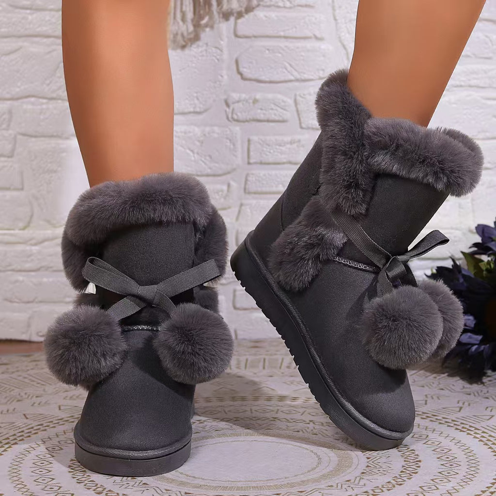 Women's Winter Plush Warm Boots- Non-slip Rubber Soles