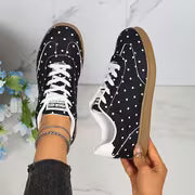 Women'S Fashion Polka Dot Print Casual Sneakers, Lace-Up Design Breathable Non-Stuffy All-Season Wear, Exquisite — view 6