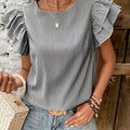Women'S Ruffled Round Neck Blouse