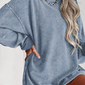 Women's Autumn Winter Solid Color Crew Neck Pullover