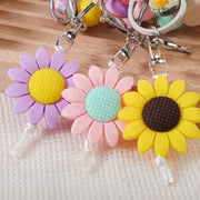 Charming Sunflower Beaded Keychain with Small Floral Pattern, Sunflower Pendant for Bags and Backpacks, Perfect — view 4