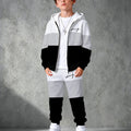2pcs Boys' Zip-Up Hoodie Jogger Pants Outfit