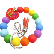 New Cartoon Apple Keychain, Creative Handmade Beaded Pendant Bracelet for Women, Unique Bag Accessory — view 6