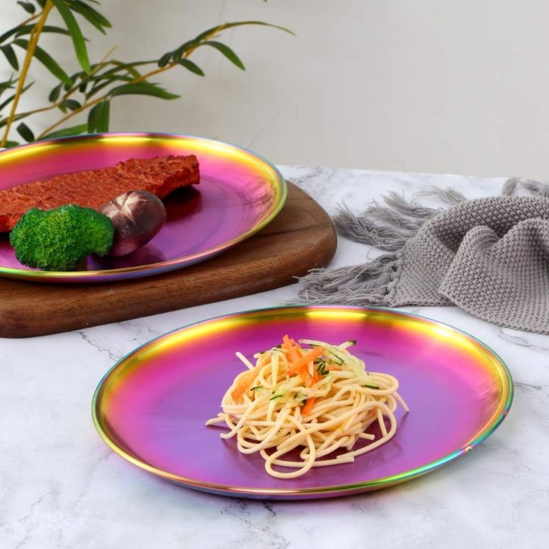 Dinnerware Sets Plates And Bowls Espresso Cups, Stainless Steel Dishes Pasta Bowls Insulated Coffee Mugs Set of 4, 12pcs Kitchen Essentials Home Apartment Wedding