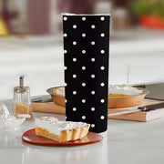 1pc 20Oz Black And White Polka Dot Pattern Stainless Steel Insulated Tumbler Coffee Office Travel Mug with Lid — view 8