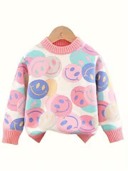 Girls' Fleece-Lined Sweater Knitwear 2024 Autumn Winter New Style Baby Girl Fashion Knit Base Layer Korean Style — view 5