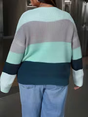 Plus Size - Round Neck Pullover Long Sleeve Shirt — view 3