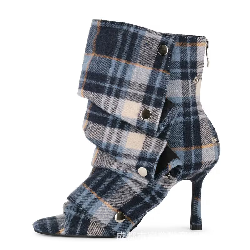 Women'S Faux Knee-High Stiletto Party Boots With, Detachable Fold-Over Cuff, Stud Details, And Back Zipper — view 25