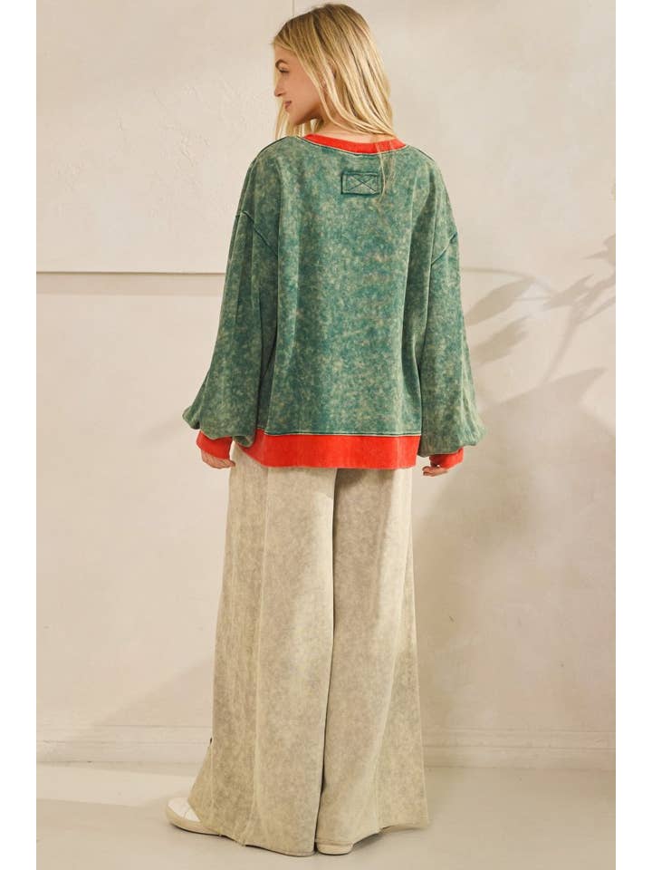 The Merry Mineral-Wash Bow Pullover — view 3