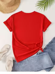 Women'S Soft Elastic Casual Sports Solid Color T-Shirt, Round Neck Short Sleeve Pullover, Comfortable for All — view 2