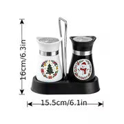 Stand 3pcs Set 2 Jars Salt And Pepper Shakers. Seasoning Shaker Salt Shaker Pepper Shaker Can Be Used for — view 4