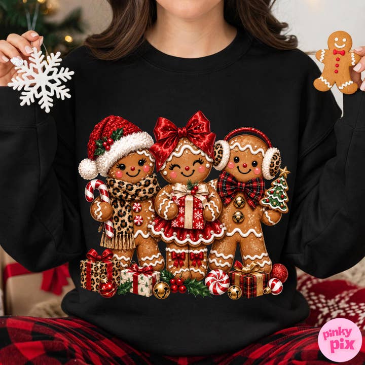 Comfort Colors Christmas Gingerbread Sweatshirt, Cozy Winter — view 3