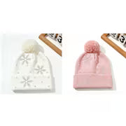 2pcs/1pc Unisex Fall Winter Snowflake Rhinestone Beanie - Fuzzy Pom Beanie, Warm Cold Weather Skull Cap for Men — view 13